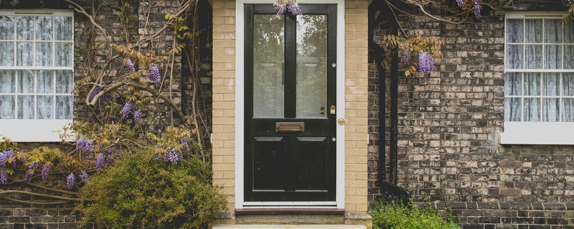 The front door of a residential building